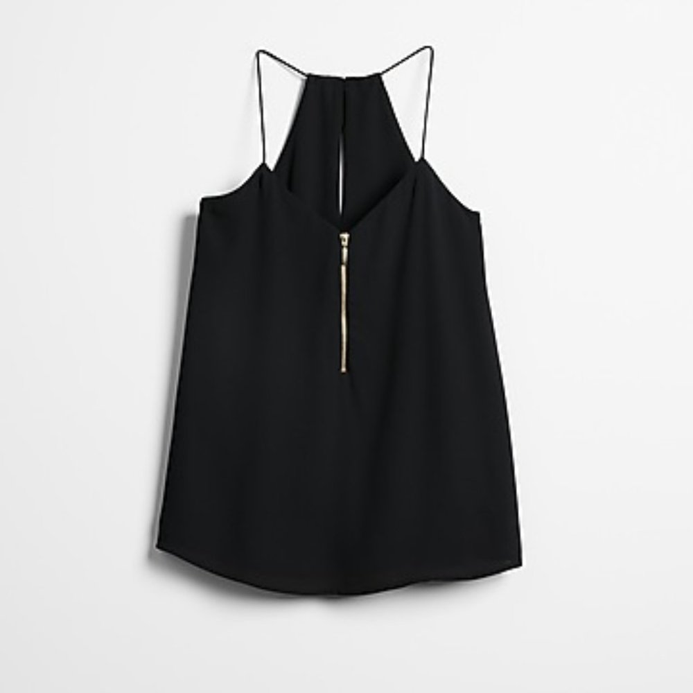 Black Zip Front Cami